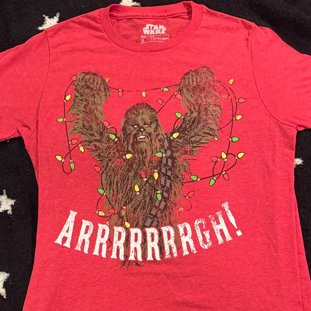 Star Wars Red Chewbacca Holiday Lights Tee
